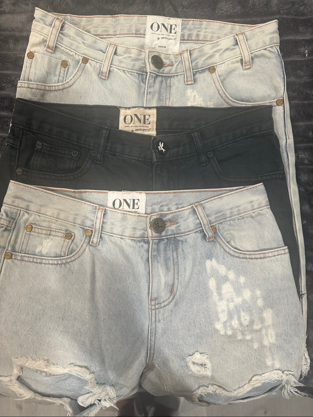 One Teaspoon Distressed Boyfriend Jeans Lot All (3)